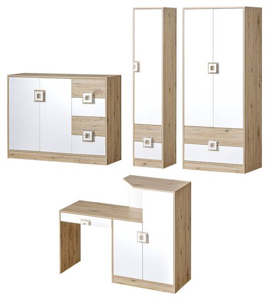 Jugendzimmer-Set NICO 4-teilig Braun - Holzwerkstoff - 390 x 190 x 50 cm