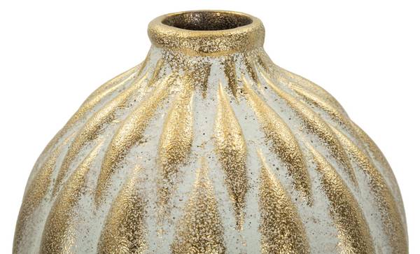Vase Pepitas Lang Grau - Keramik - 19 x 38 x 19 cm