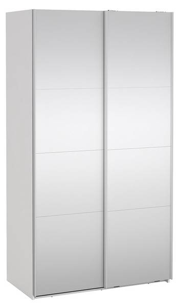Schiebetürenschrank Catania (2-türig) Weiß - Holzwerkstoff - Textil - 119 x 221 x 67 cm