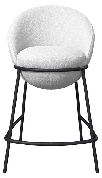 Barhocker ZOA Weiß - Metall - Textil - 50 x 110 x 58 cm