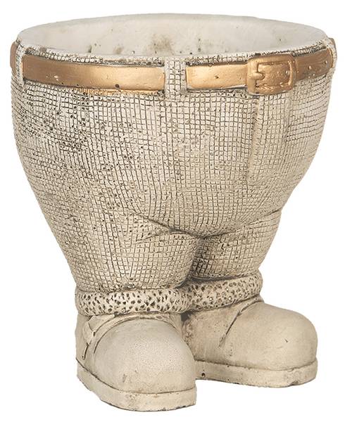 Bloempot Broek Annalasi grijs - steen - 15 x 17 x 15 cm