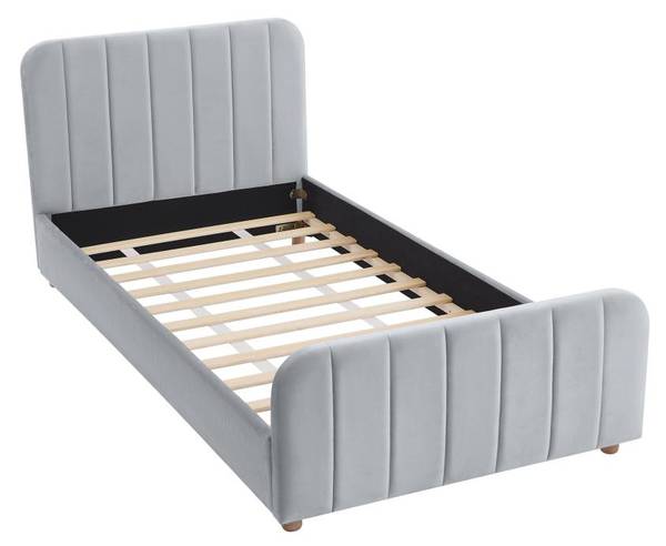 Bettrahmen ROGADI Grau - Textil - 201 x 80 x 97 cm