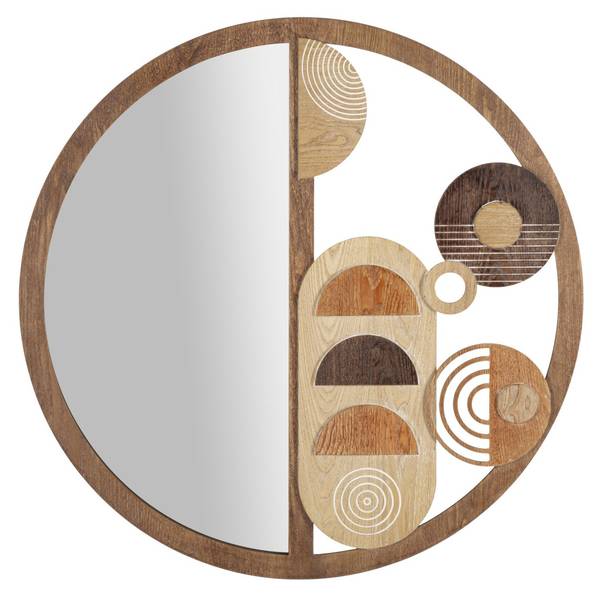 Gerahmter Spiegel VKH483 Holzwerkstoff - 80 x 80 x 3 cm