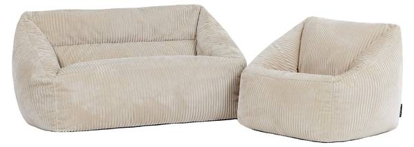 Kindersitzsack Sofa mit Sessel Cecilia Beige