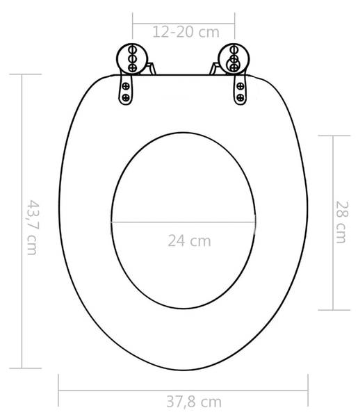 Siège de toilette 3002840-13 (lot de 2) Bois manufacturé - 36 x 1 x 42 cm
