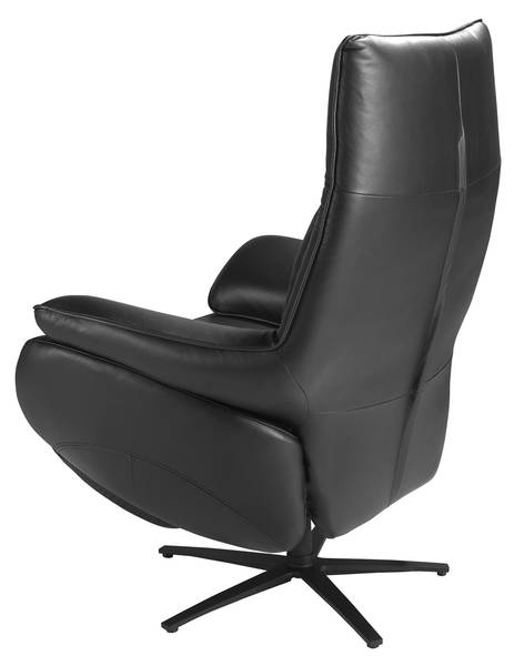 Relax-Drehsessel 5124 Schwarz - Flachgewebe - Kunstleder - 91 x 118 x 86 cm