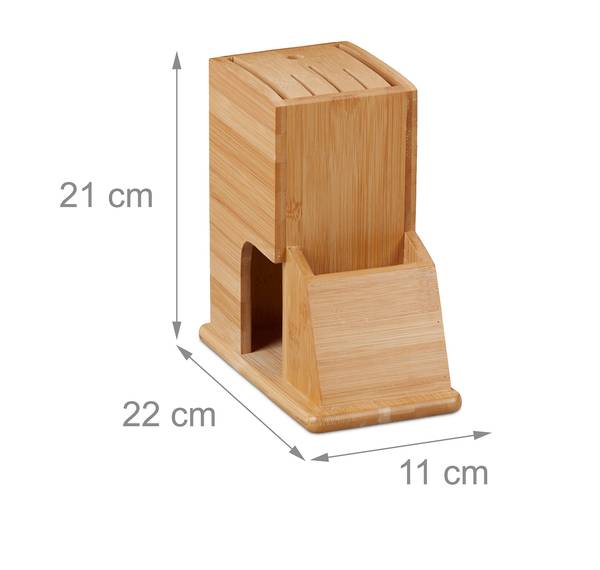 Unbestückter Messerblock aus Bambus Braun - Bambus - 11 x 21 x 22 cm
