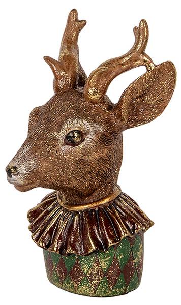 Decoratie Beeld Hert Xmas&Incoln bruin - kunststof - 11 x 22 x 13 cm