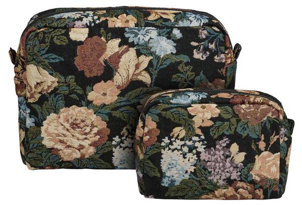 Badezimmerzubehör VK868184749729 2er-Set Schwarz - Polyester - 20 x 14 x 9 cm