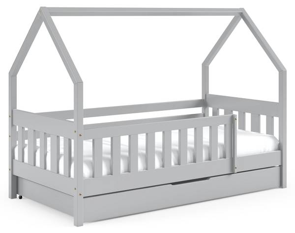 Hausbett BELLA Hellgrau - Tiefe: 168 cm