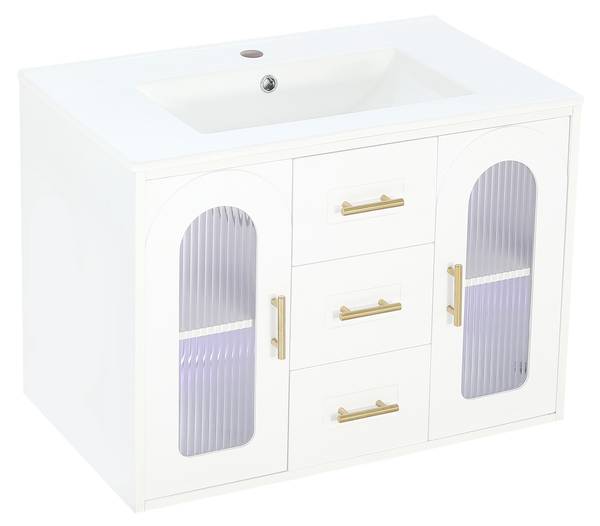 Badezimmerschrank GLOWMU  Ⅲ Weiß