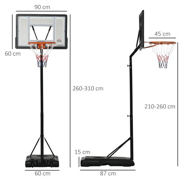 Basketballständer A61-029BK Braun - Kunststoff - 60 x 310 x 90 cm