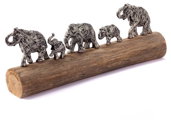 Skulptur Family Walk Braun - Metall - 57 x 20 x 10 cm