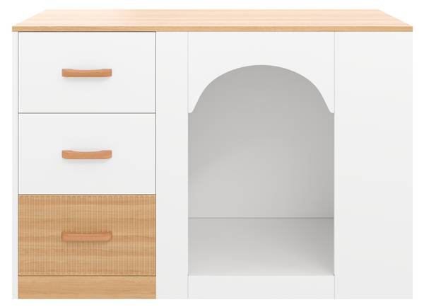 Kücheninsel BANAT44 Ⅲ Weiß - Holzwerkstoff - 60 x 90 x 120 cm