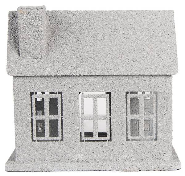 Dekorationsfigur Haus Xmas&Evin Grau - Metall - 17 x 24 x 26 cm