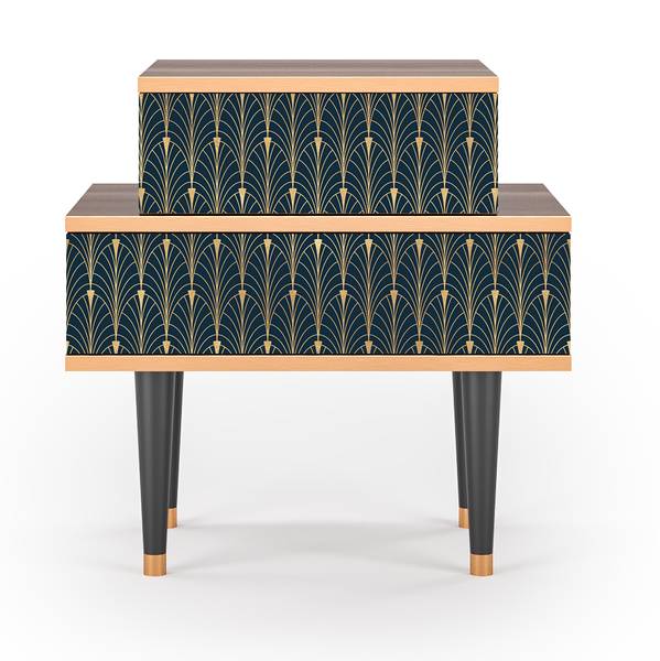 Nachttisch NS1 Walnuss Schwarz - Holzwerkstoff - 58 x 58 x 41 cm