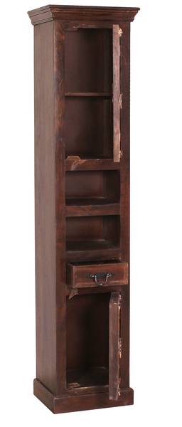 ALMIRAH Hochschrank Braun - Massivholz - 44 x 188 x 35 cm