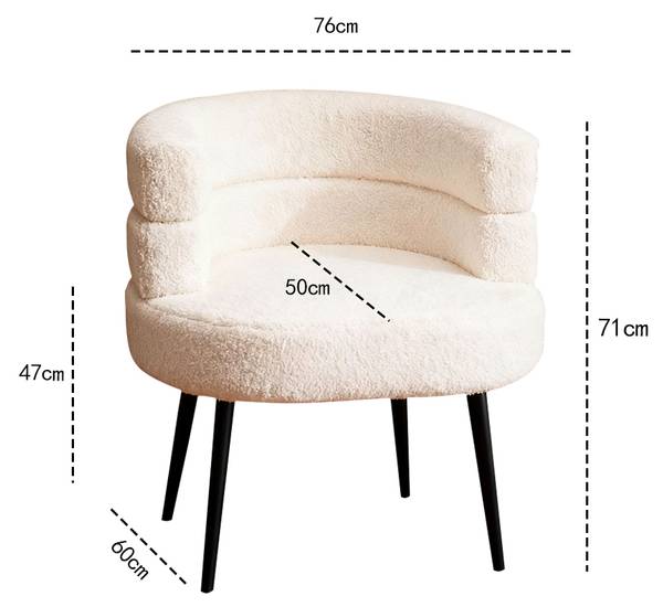 Einzelsessel AT-007 Beige - Metall - 71 x 60 x 76 cm