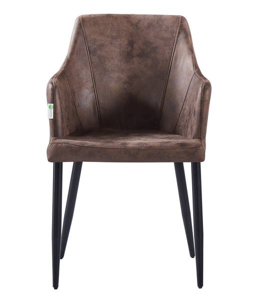 Zarah Esszimmerstühle 4er Set Braun - Echtleder - 58 x 87 x 60 cm