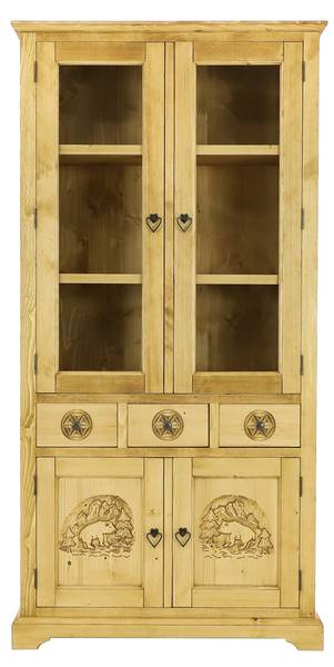 Vitrine Jagna Gelb - Fichte - 100 x 200 x 38 cm
