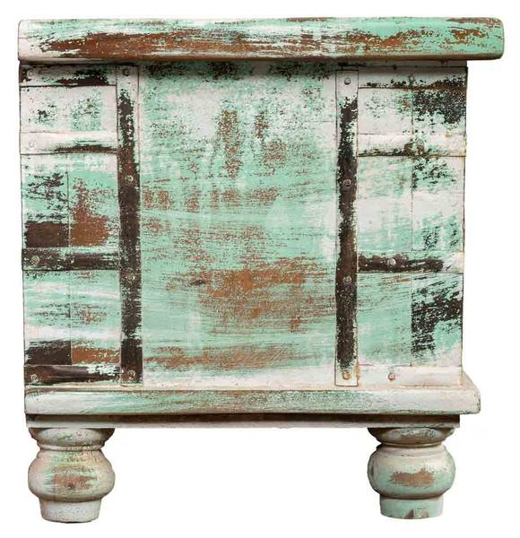 Truhe 4523361041 Grün - Massivholz - 98 x 45 x 42 cm