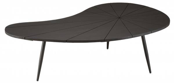 Couchtisch JAMES Schwarz - Massivholz - 73 x 37 x 122 cm