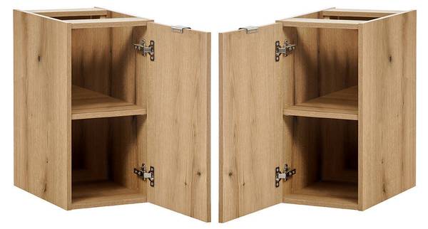 Armoire basse Newport Marron - Bois manufacturé - Métal - 30 x 60 x 40 cm