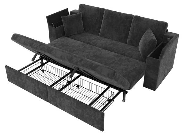 Schlafsofa ChenilLade Ⅲ Grau