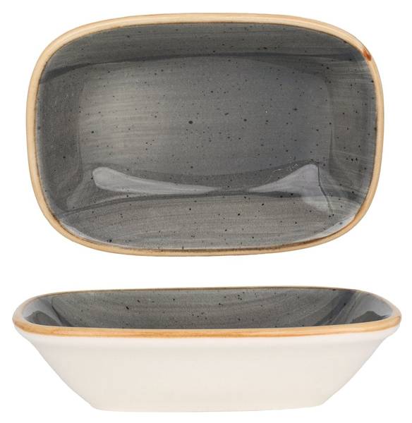 Servierschale Aura Space 2er set Grau - Porzellan - 14 x 2 x 14 cm