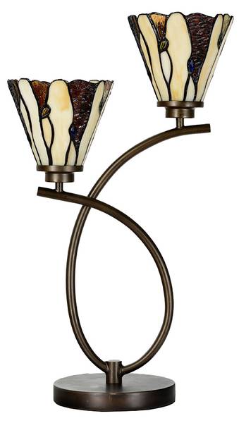 Tiffany Tafellamp Mona beige - glas - 28 x 63 x 46 cm