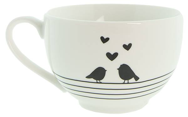 Tasse mit Untertasse Oscar&Cups Weiß - Porzellan - 14 x 9 x 14 cm
