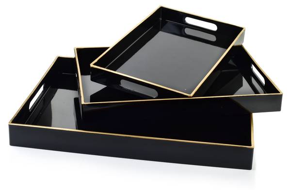 Tabletts BLANCHE 3er-Set Schwarz