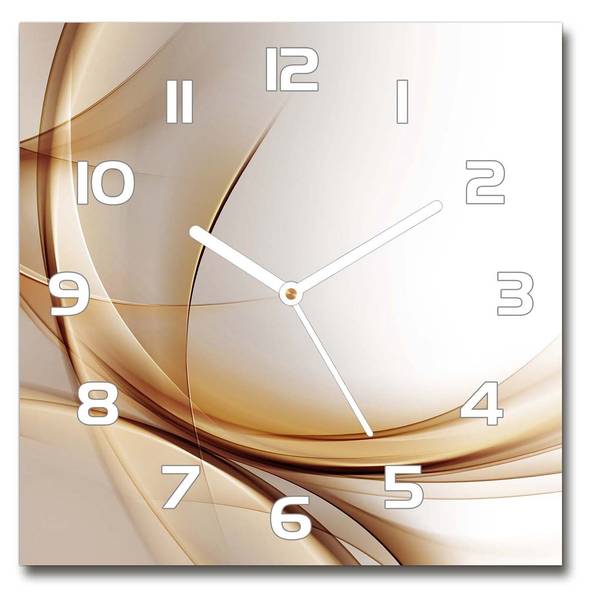 Wanduhr Wellenabstraktion Weiß - Glas - 30 x 30 x 1 cm