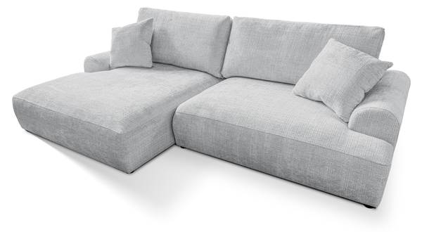 Ecksofa mit Schlaffunktion Melvano Hellgrau - Ecke davorstehend links