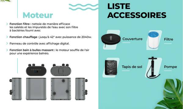 Aufblasbarer Whirlpool Bali Durchmesser: 180 cm