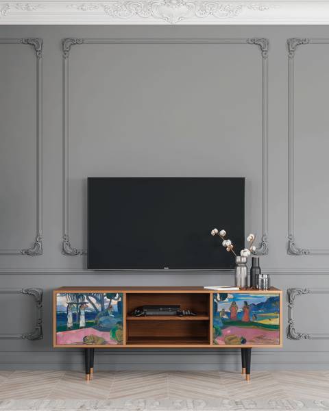 TV-Lowboard T2 Walnuss Violett - Holzwerkstoff - 170 x 69 x 48 cm