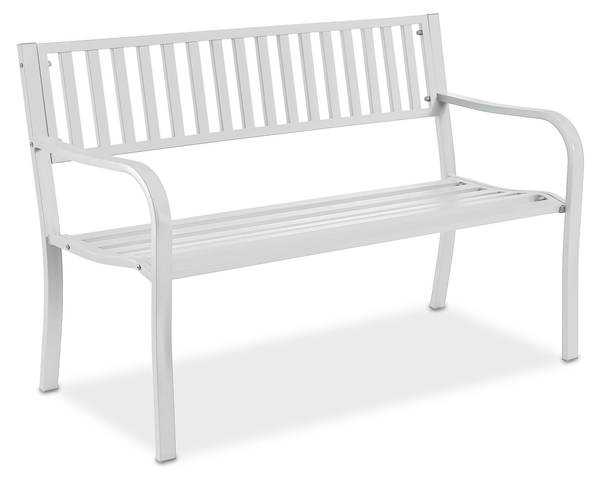 Tuinbank 2 personen staal wit