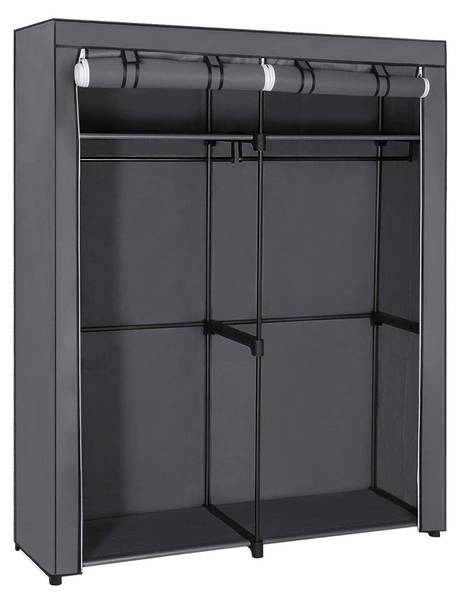 Stoffschrank Kleiderschrank Grau
