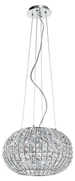 Pendelleuchte Glaw Silber - Kristallglas - 45 x 135 x 45 cm