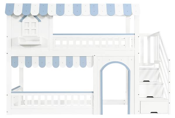 Stockbett K-1749 Weiß - Holzwerkstoff - 104 x 170 x 253 cm