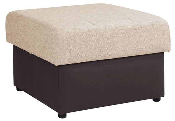 Polsterhocker Kolder Beige - Braun - Kunstleder - 70 x 48 x 70 cm