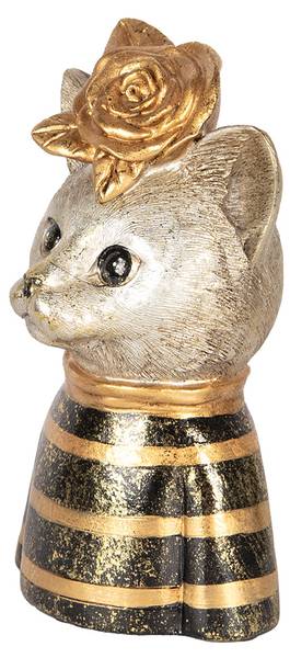 Dekorationsfigur Katze Deco&Evi Gold - Kunststoff - 9 x 18 x 11 cm