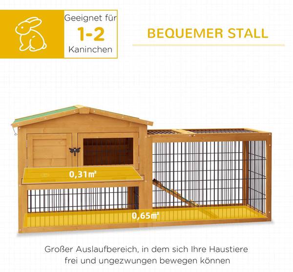 Kaninchenstall D51-122V01YL Gelb