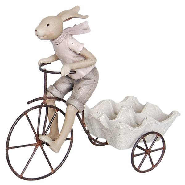 Figur Kaninchen DekoEaster-Wyatt Beige - Kunststoff - 11 x 24 x 26 cm