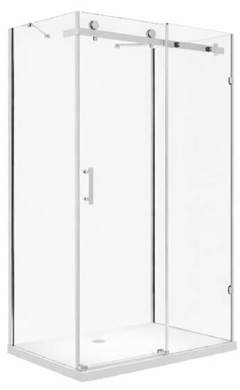 Duschkabine IDA U-Form Schiebetür Sicherheitsglas - 120 x 195 x 80 cm