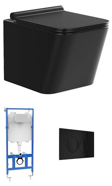 Hänge WC CLEMONA Schwarz - Keramik - 52 x 34 x 36 cm