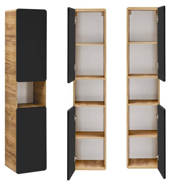 Badmöbel-Set NEW-LUTON-89 4er-Set Grau - Holzwerkstoff - 180 x 200 x 46 cm