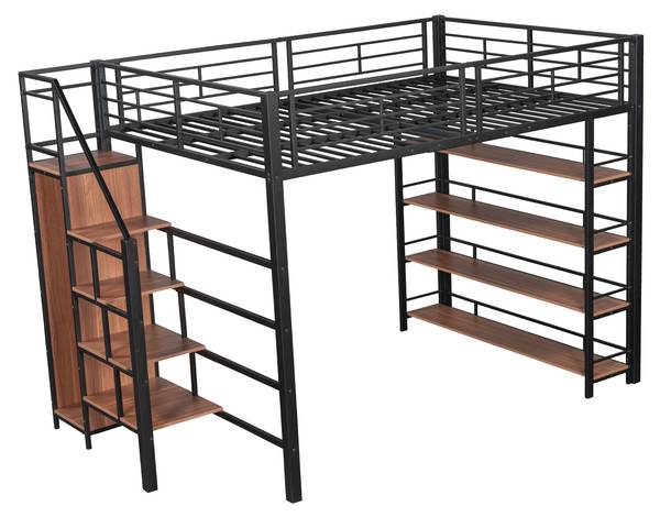 Etagenbett-B040 Schwarz - Metall - 140 x 170 x 200 cm