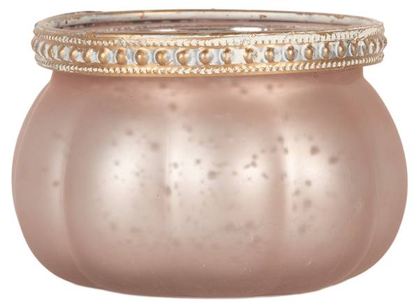 Teelichthalter Gregno Pink - Glas - 9 x 6 x 9 cm