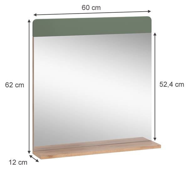 Badezimmerspiegel Izan 54416 Grün - Eiche Dekor - Breite: 60 cm